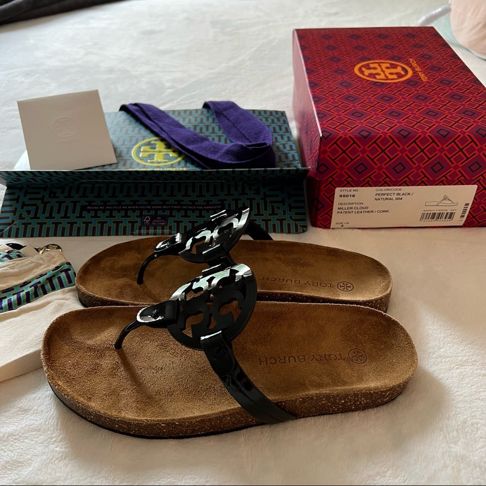 Tory Burch Miller Cloud Patent Leather/Cork Brand New